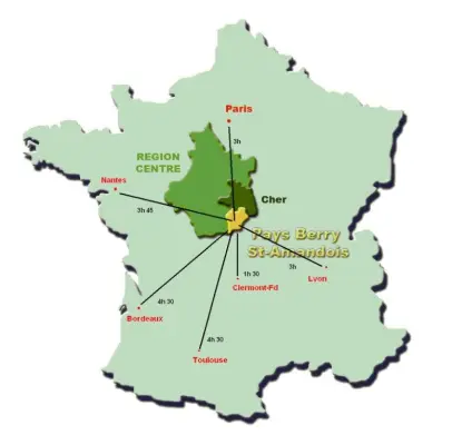 Le Noirlac - Karte des Landes Berry Saint Amandois